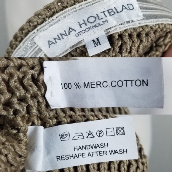 Anna Holtblad Stockholm Crochet Knit Macrame Granola Midi Asymmetric Skirt Sz M - Picture 11 of 12